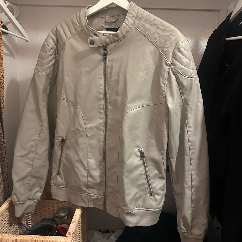 Men's Classic Beige Bomber Jacket